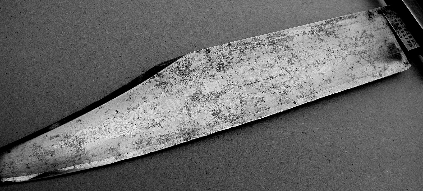 RARE DEATH TO TRAITORS ETCHED BOWIE~ORIGINAL SHEATH~W & H WHITEHEAD BROS 1862-63