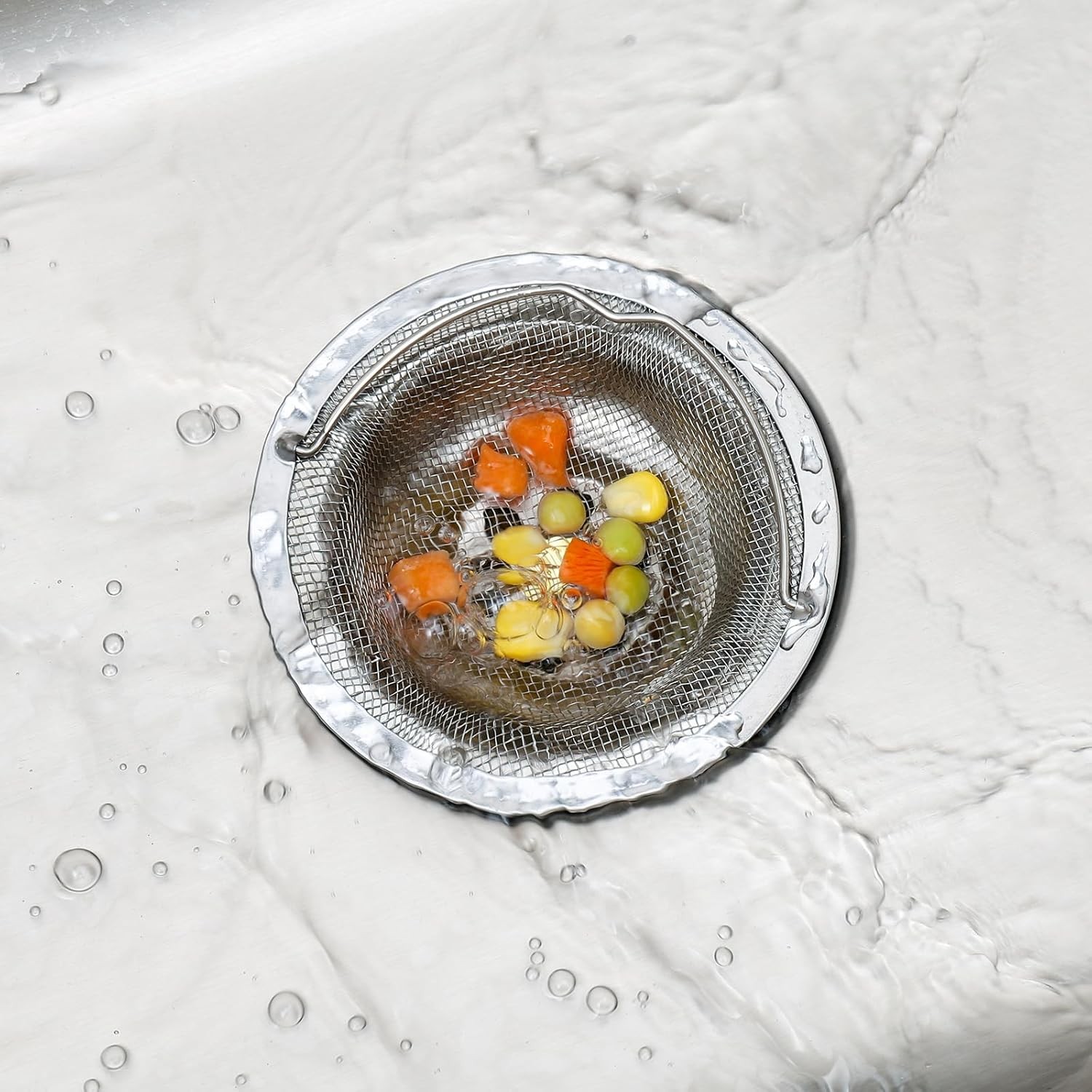 Kitchen Sink Strainer Large Wide Rim 4.5" Stainless Steel Mesh Drain Filter