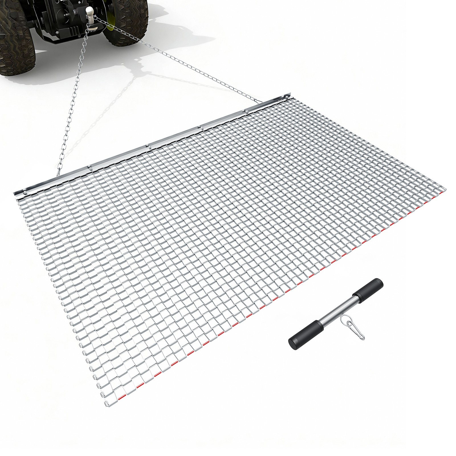 VEVOR Drag Harrow Rake 5 x 3 ft Chain Harrow Drag Mat Fits ATV UTV Tractors