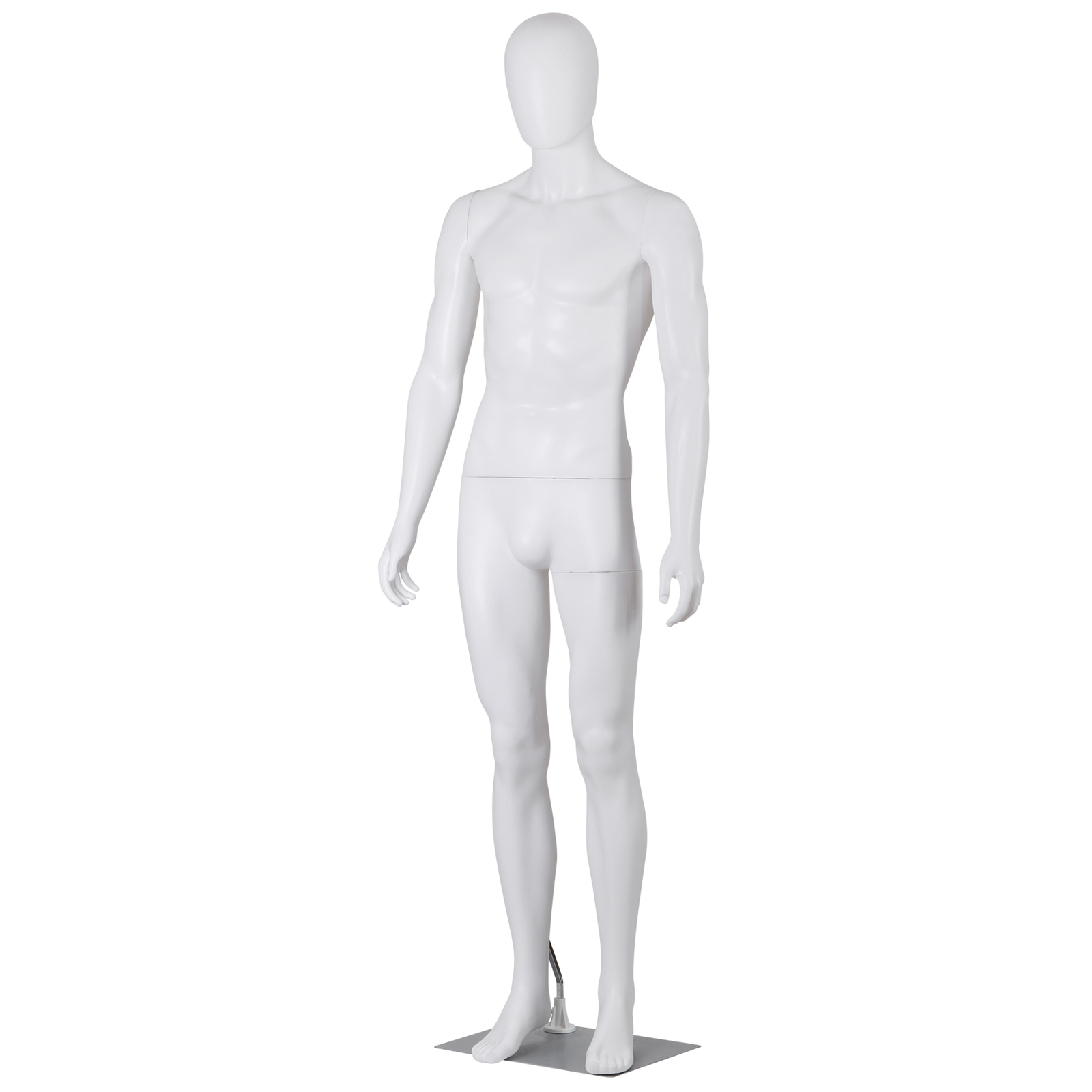 Male Mannequin Full Body Dress Form Adjustable 73Inch Realistic Detachable White