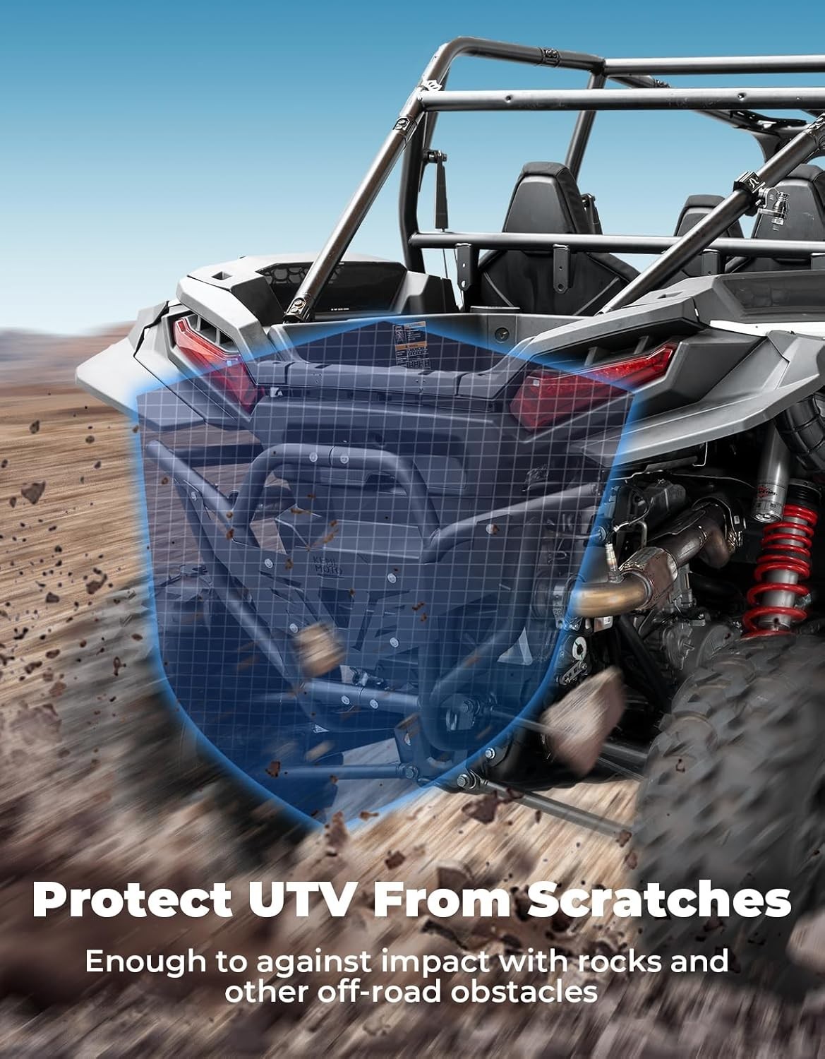 KEMIMOTO Heavy Duty Steel Rear Bumper Compatible with 2024 2025 2026 Polaris RZR