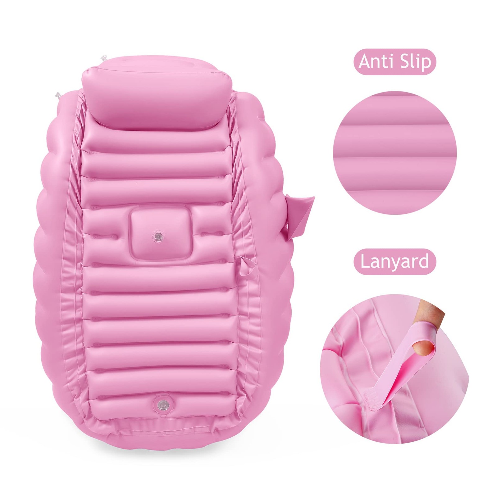 Bañera Inflable PVC Rosa Para Bebe 6 a 12 Meses Niñas 1 2 Años Con Bomba De Aire