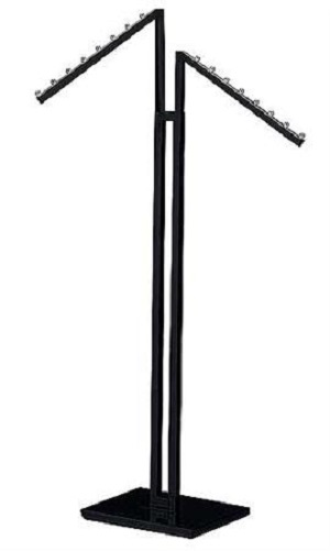 Clothing Rack Two 2 Way Slant Arms Clothes Black Adjustable Height 72" Retail