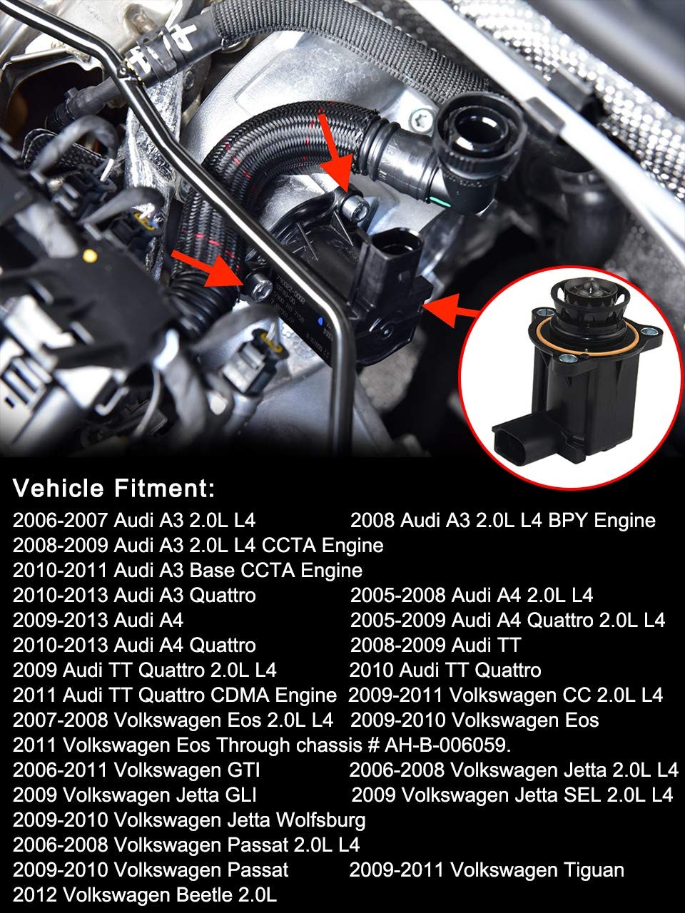 06H145710D Turbo Diverter Valve 2.0T VW Audi