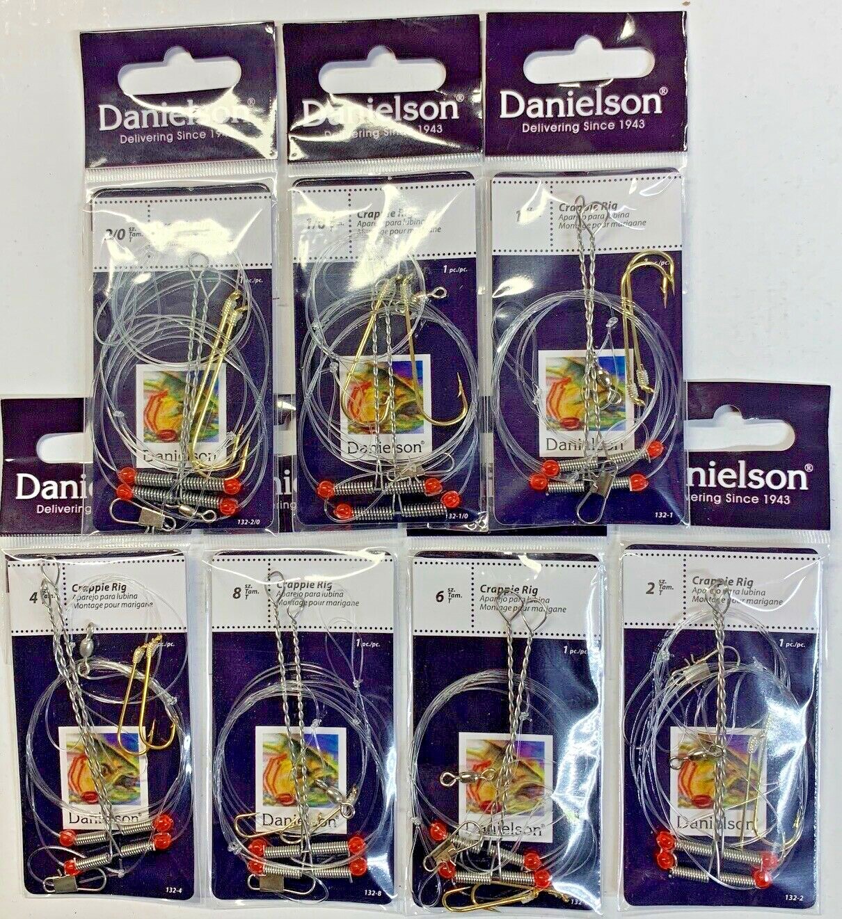 Danielson Rigs  Crappie Rig  Sizes 8 6 4 2 1 1/0 2/0  Choose