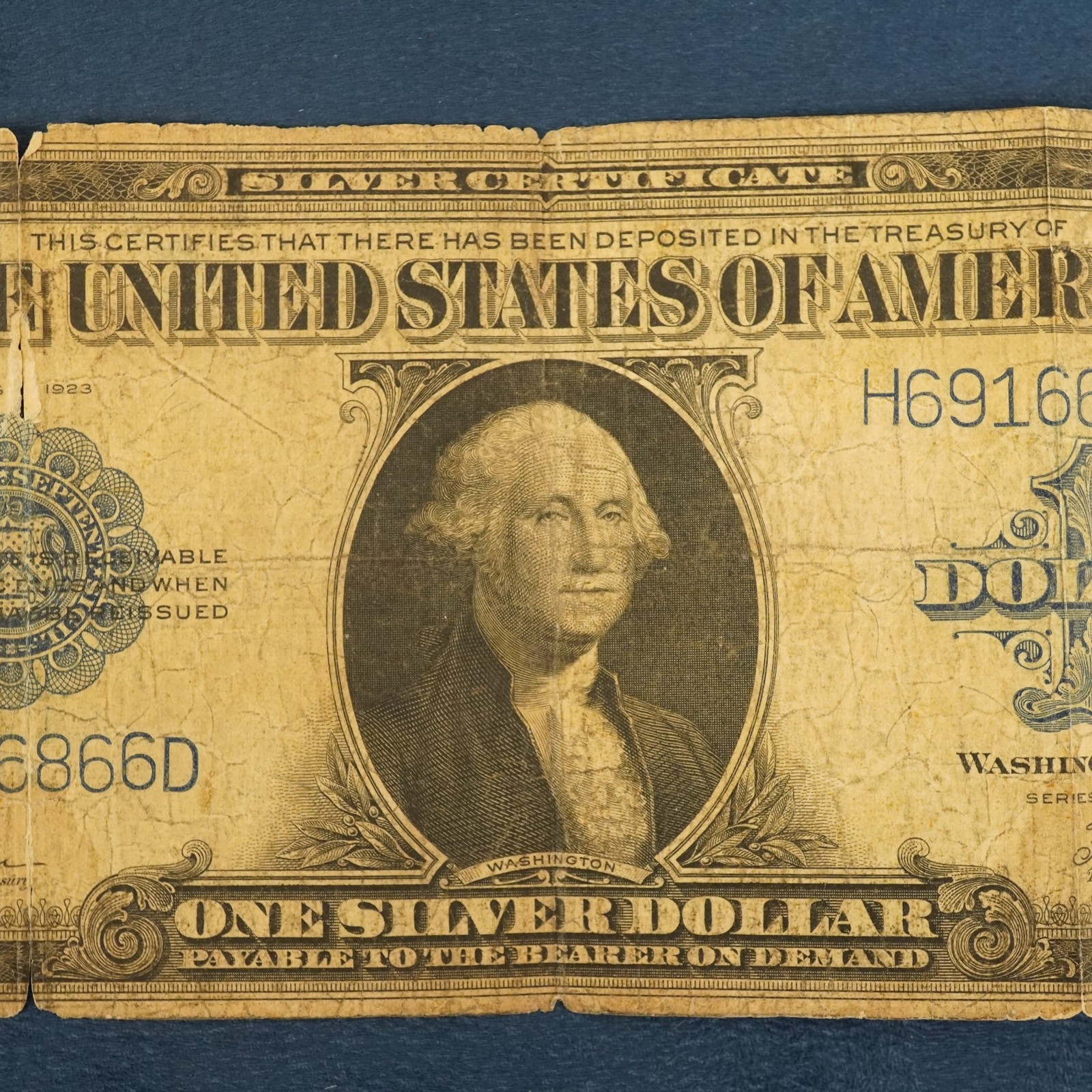 1923 Large Size $1 Silver Certificate- Free Shipping USA