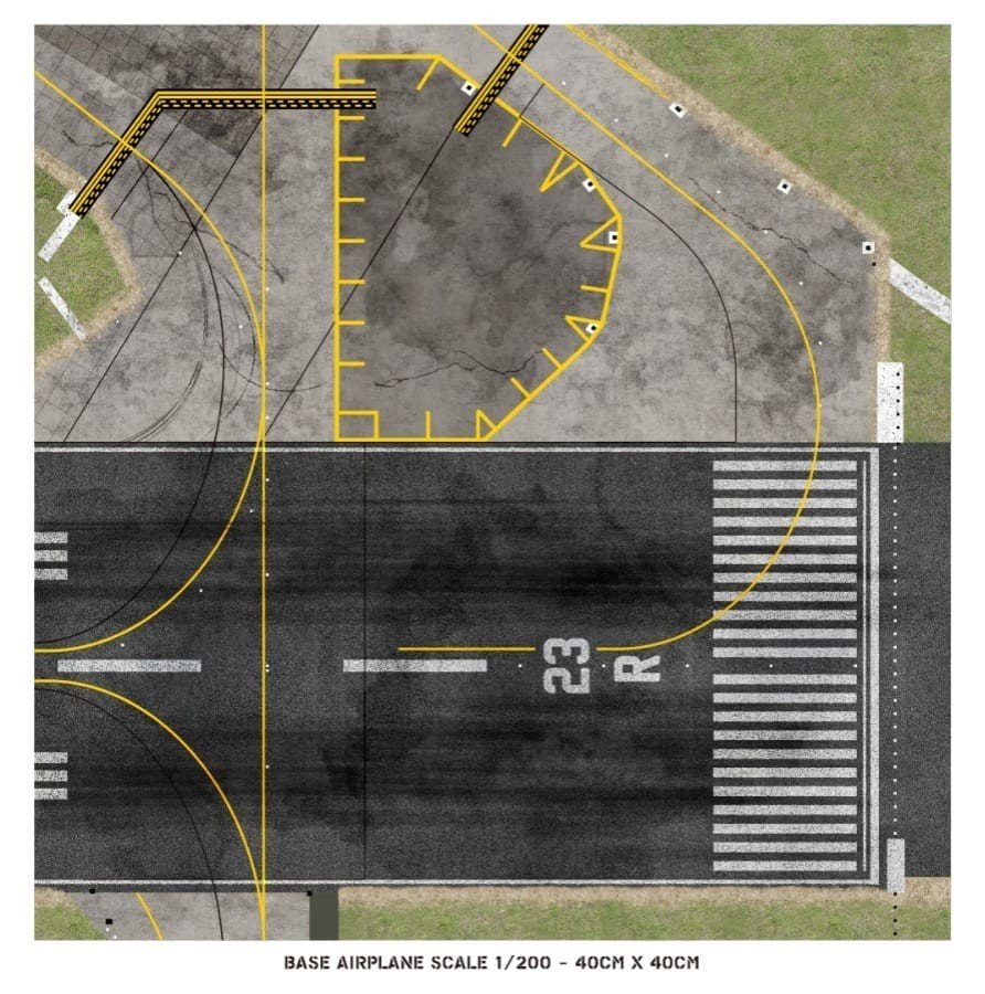 Deluxe 1/200 Scale Runway Base with Taxiway