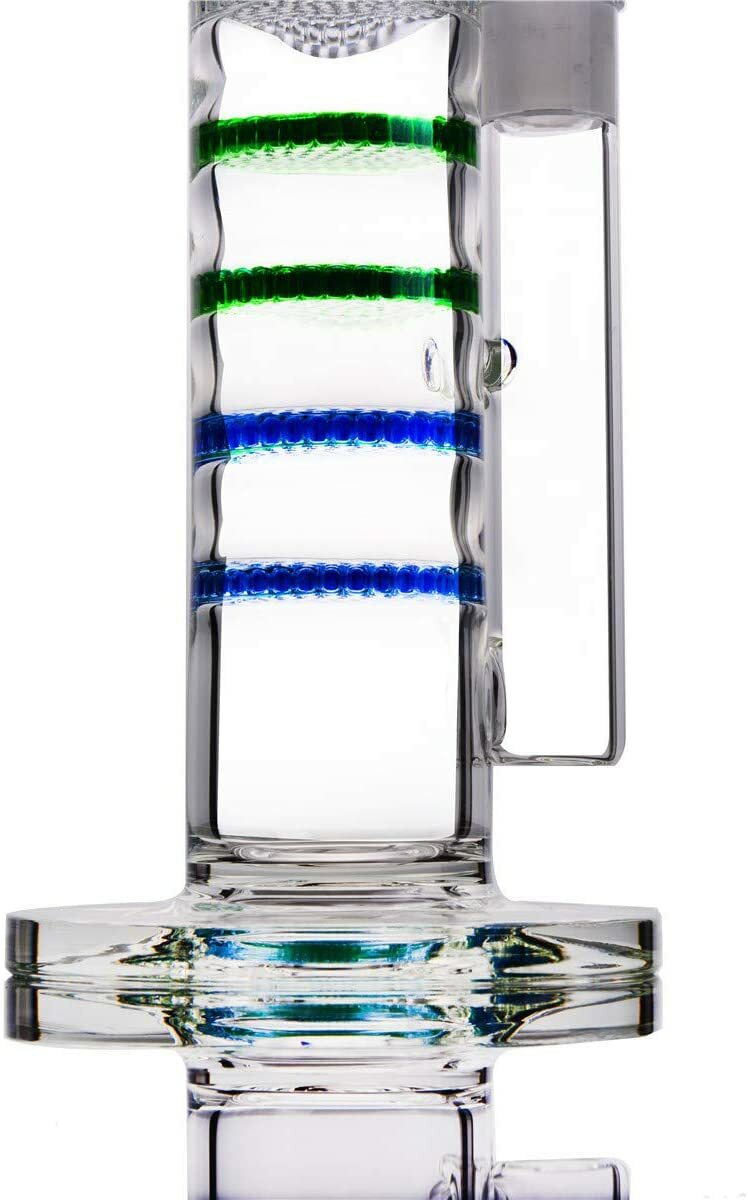 16.5" Honeycomb Big Glass Bongs Tall Smoking Water Pipes Bongs Bowl Perc