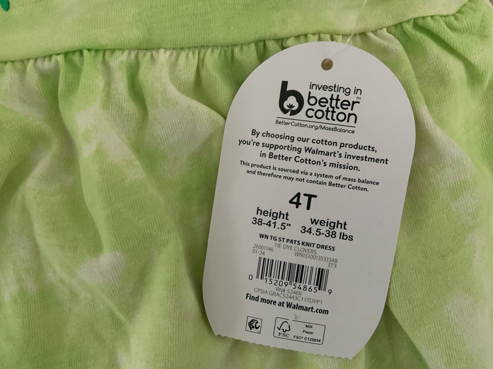 Wonder Nation Girls 4T St Patrick’s Day Dress Cutest Clover