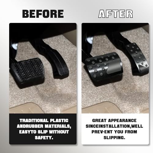 2PCS Brake Foot Pedals, Aluminum Brake Kits, Foot Pedal Pad Replacement, Black