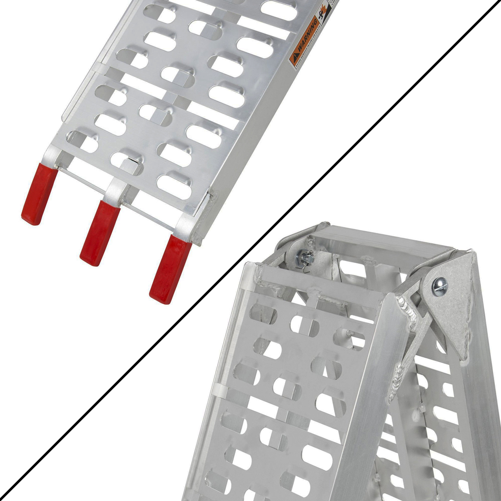 7.5' Set of 2 Truck ATV Folding Aluminum Loading Ramps, 1500 lbs Capacity