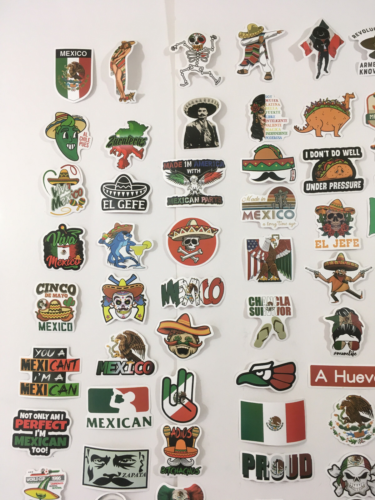 98 Pcs Mexican Stickers Mexico Flag Hispanic Latino Pride Sticker Funny Joke