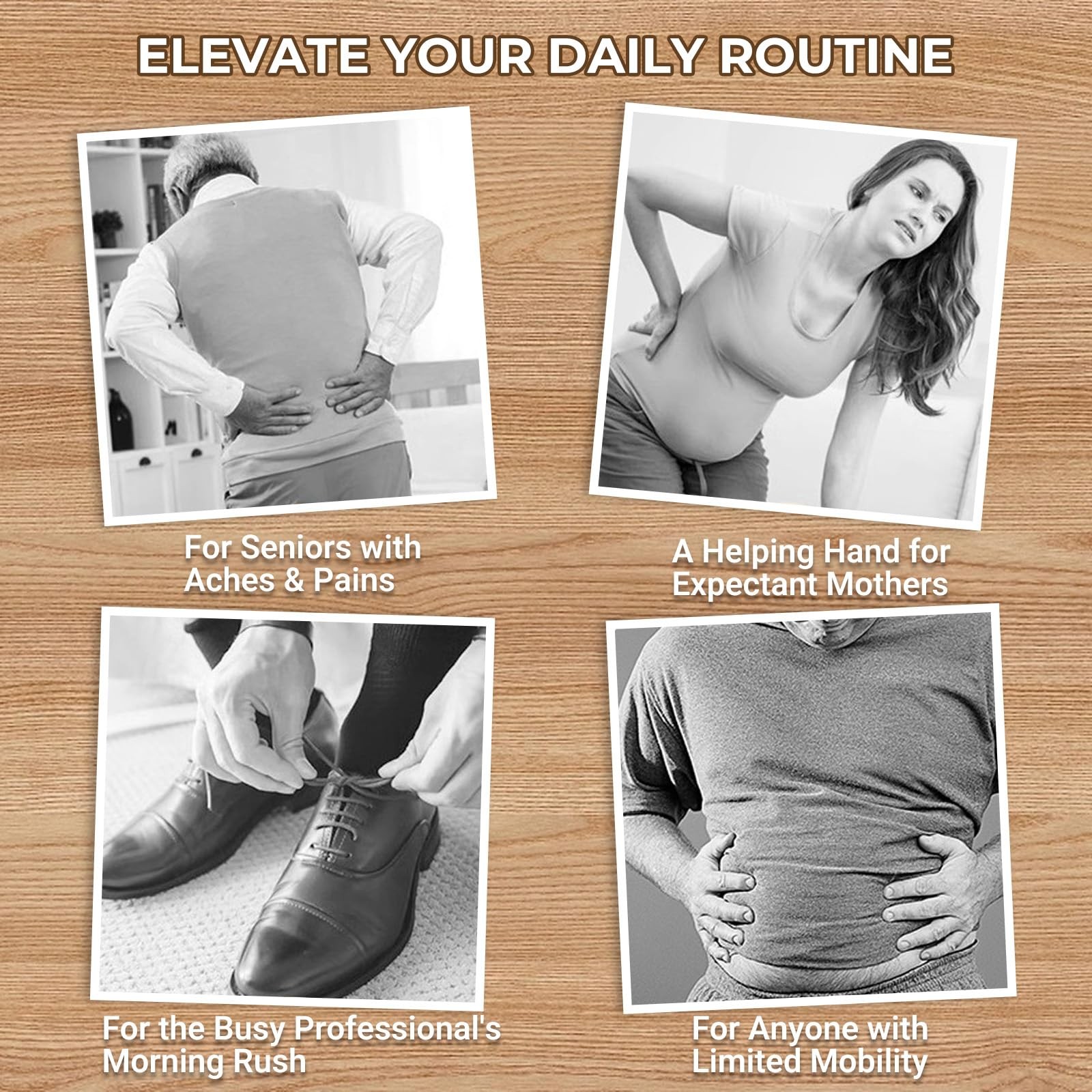 Amroicus Metal Shoe Horn Long Handle 16.5" & 7.5", 2 Pack S,L, Black