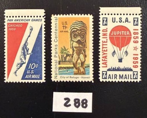 25 USA MINT AIRMAIL STAMP COLLECTION. Great history !! (Lot 288)