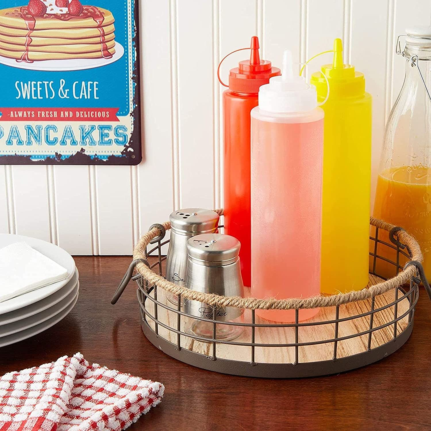 Juvale Plastic Condiment Squeeze Bottles (Clear, 32 Oz, 6 Pack)