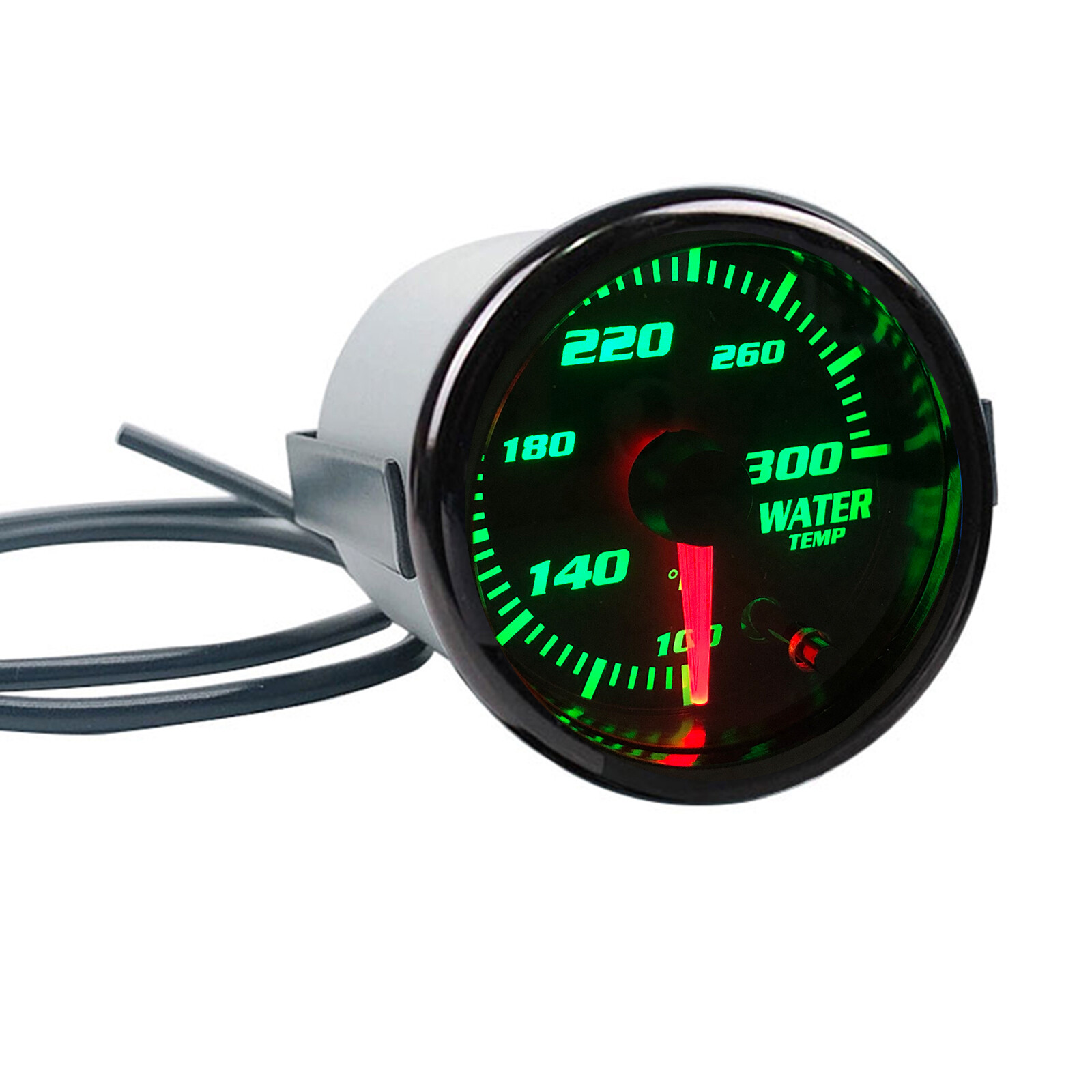2''52mm Water Temp Gauge Meter W/ 1/8 NPT Temp Sensor 100-300℉ 7 Color LED