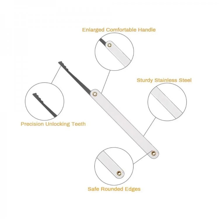 15Pcs Classic Stainless Steel Lock Tools Portable Car Unlocking Kit Tools