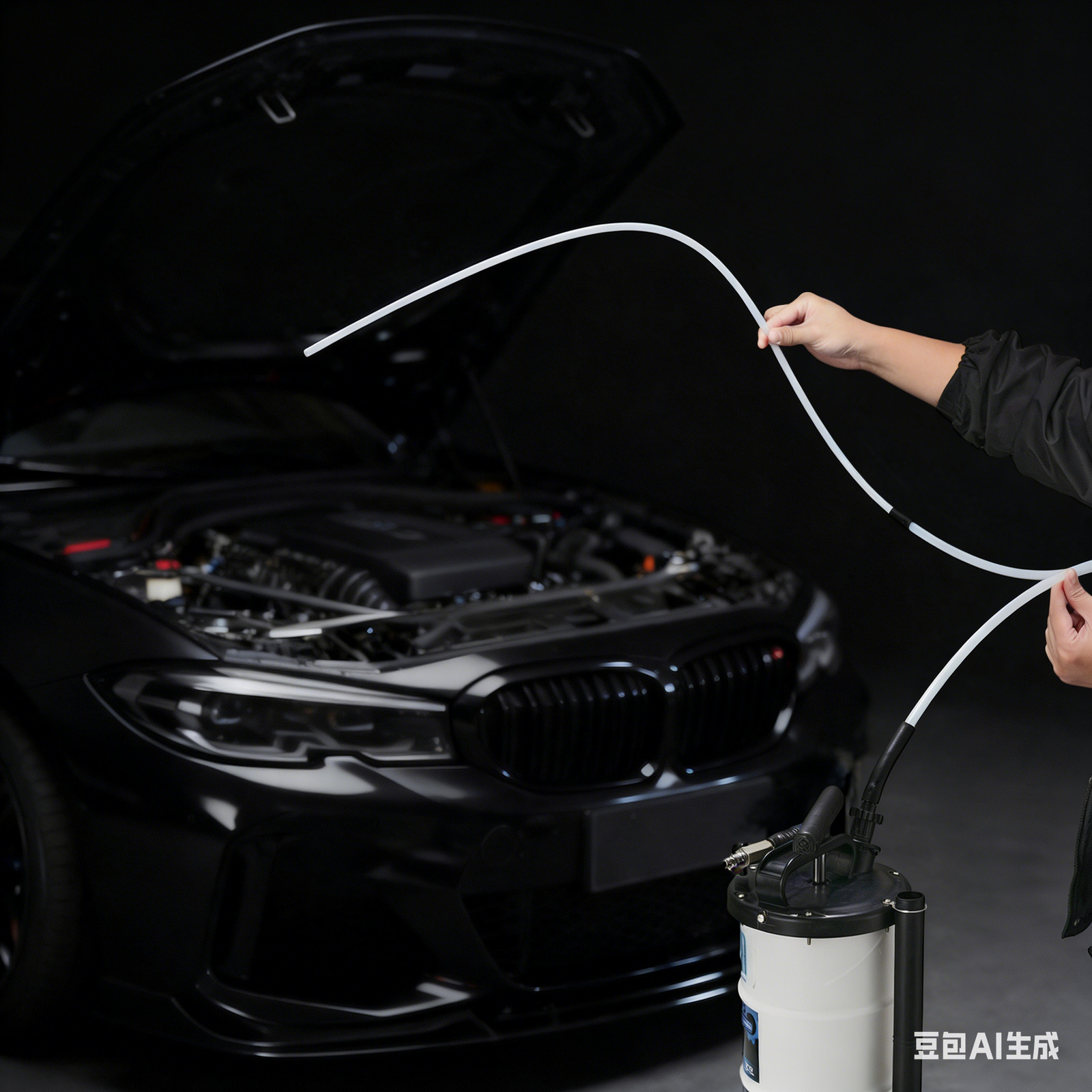 6.5L Fluid Extractor Pump Pneumatic Manual Oil Change Tool w/ 84.6" Hoses Blue