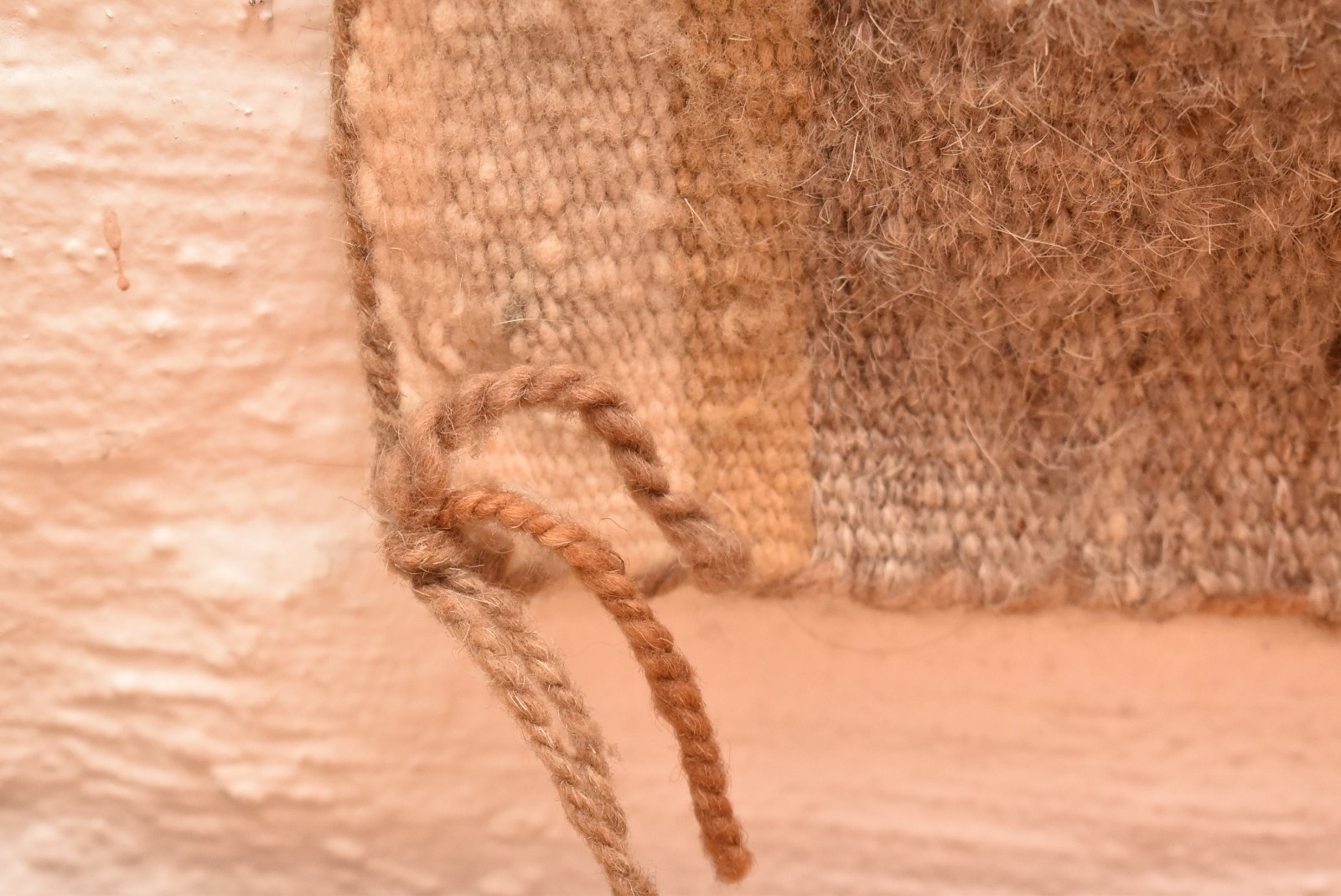 Antique Navajo Rug Native American Indian Geometric Weaving 43x23 Textile VTG