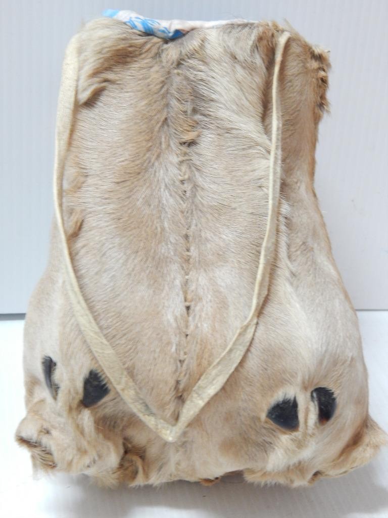 VINTAGE BLACKFEET PIEGAN INDIAN POUCH ELK HOOF BAG POUCH - XLNT CONDITION - NR
