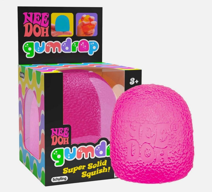 NeeDoh Gumdrop - Textured Sensory Toy with Super Solid Squish PURPLE 1Pc