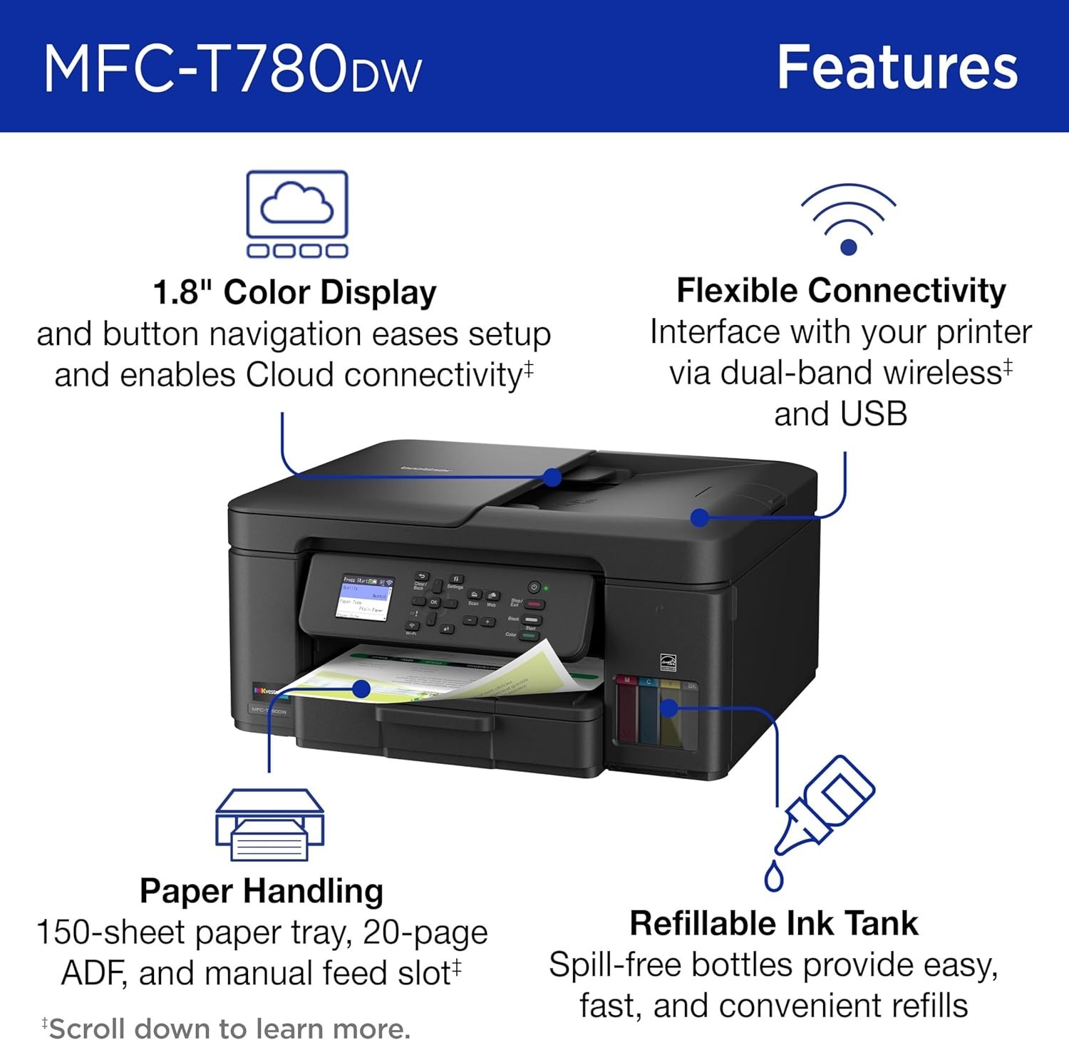 Brother INKvestment Tank 780 Wireless Color Inkjet All-in-One Printer with Duple