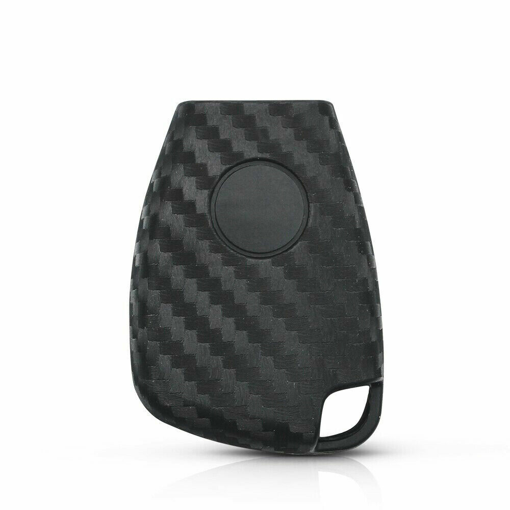 Carbon Fiber Pattern Soft Silicone Car Key Fob Cover For Mercedes Benz W203 W204