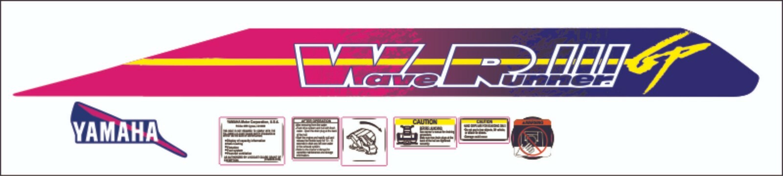 YAMAHA WAVERUNNER 1994 GEN 3 Graphics / Decal / Sticker Kit