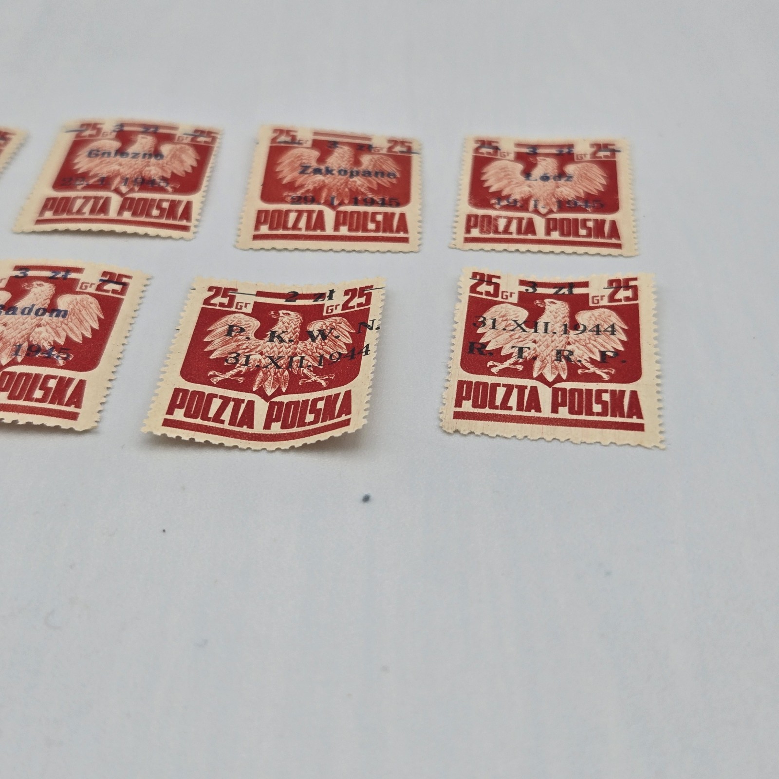 POLAND 1945 Liberation Of Polish Towns Stamps Lot Of 12 Poctza Polska Warszawa..