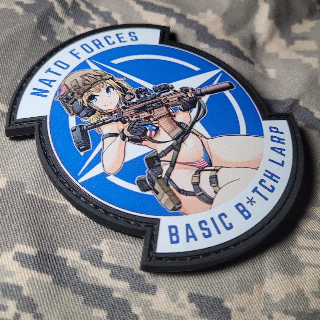 Milsim Waifus Normie NATO/ NAFO Anime girl airsoft military morale PVC patch