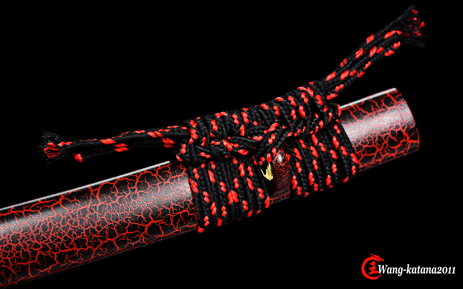 Unique Red&Blue Damascus Folded T1095 Steel Katana Japanese Samurai Sharp Sword