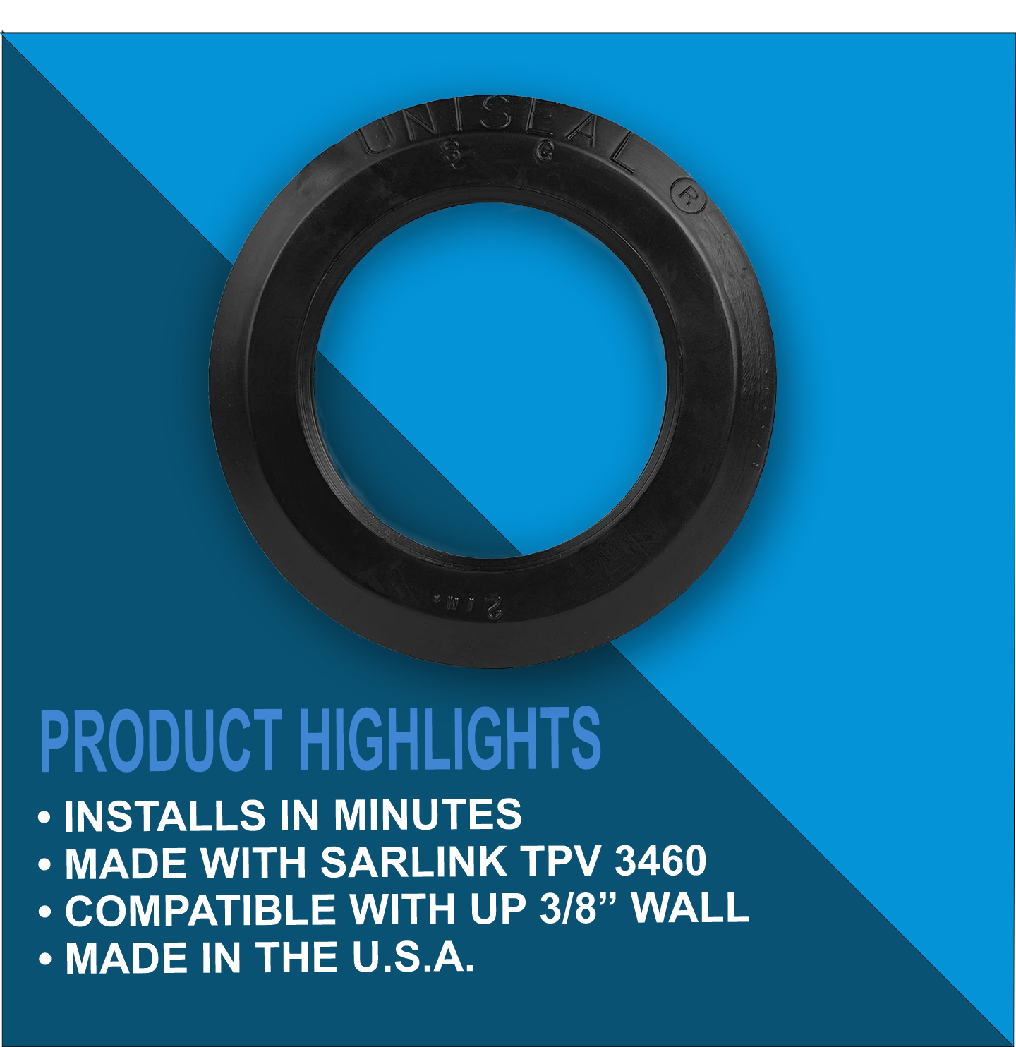 2'' UNISEAL Flexible Tank Adapter (Bulkhead) - 6 Pack