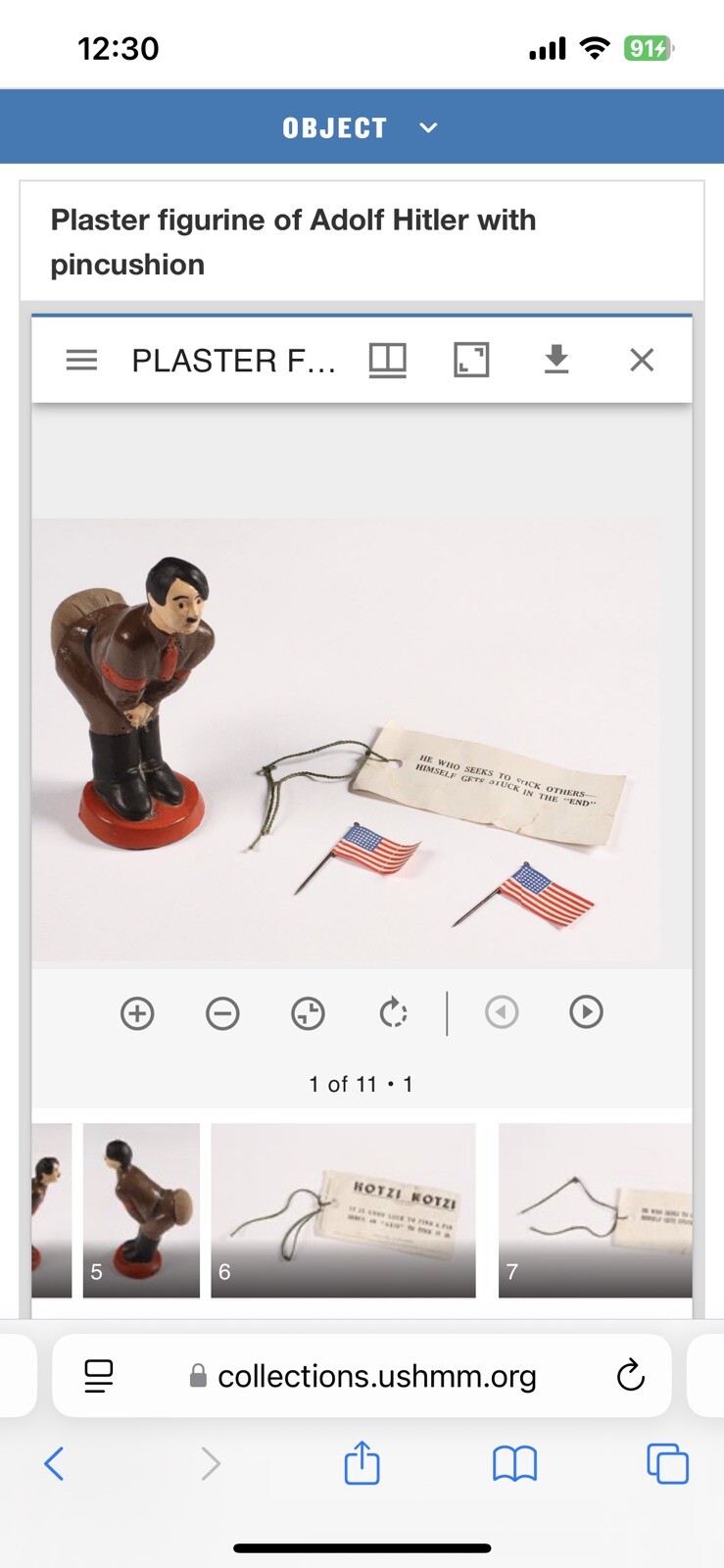 WWII Hard to find Home Front Pin Cushion Hitler- Tag Only