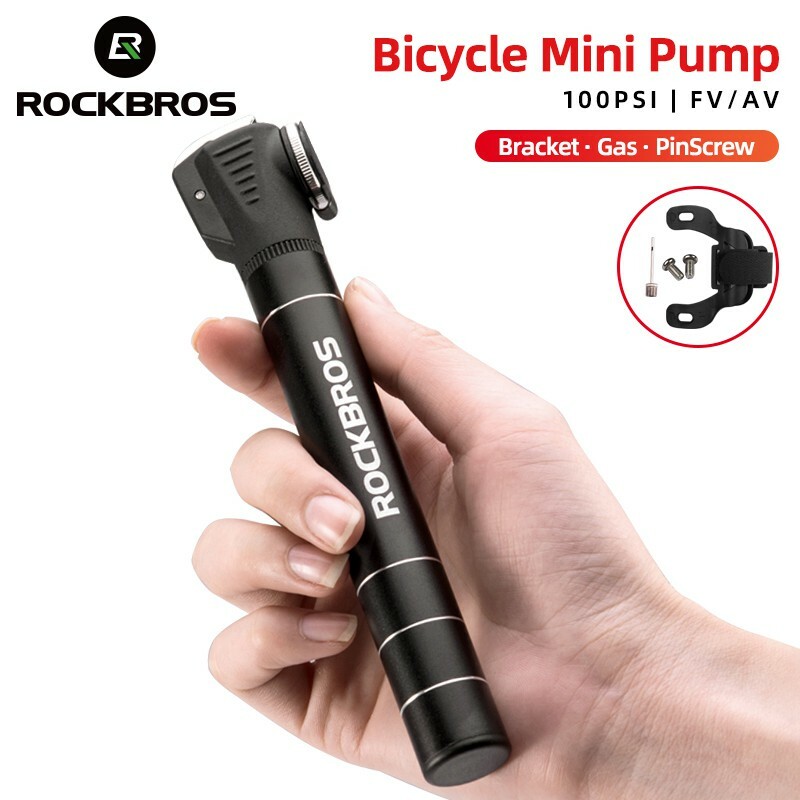 ROCKBROS Bicycle Mini Portable Light Alu Alloy Air Pump One-way Bike Pump FV/AV