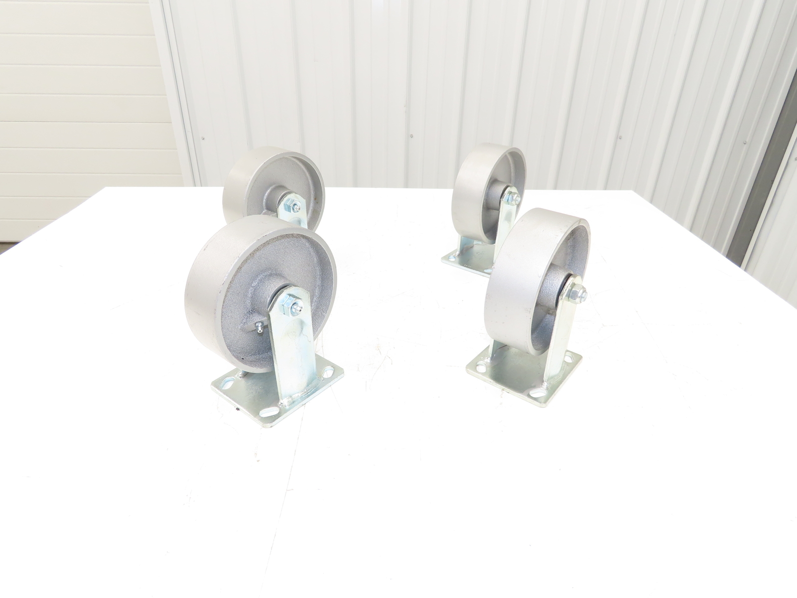 Cast Iron Rigid Caster Wheel 6" Lot of 4