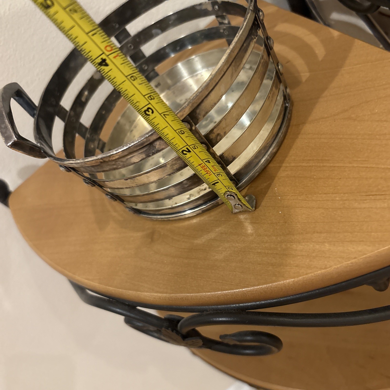 Antique NICKEL & STERLING SILVER W. M. MOUNTS Decor BOWL STERLING CAPS