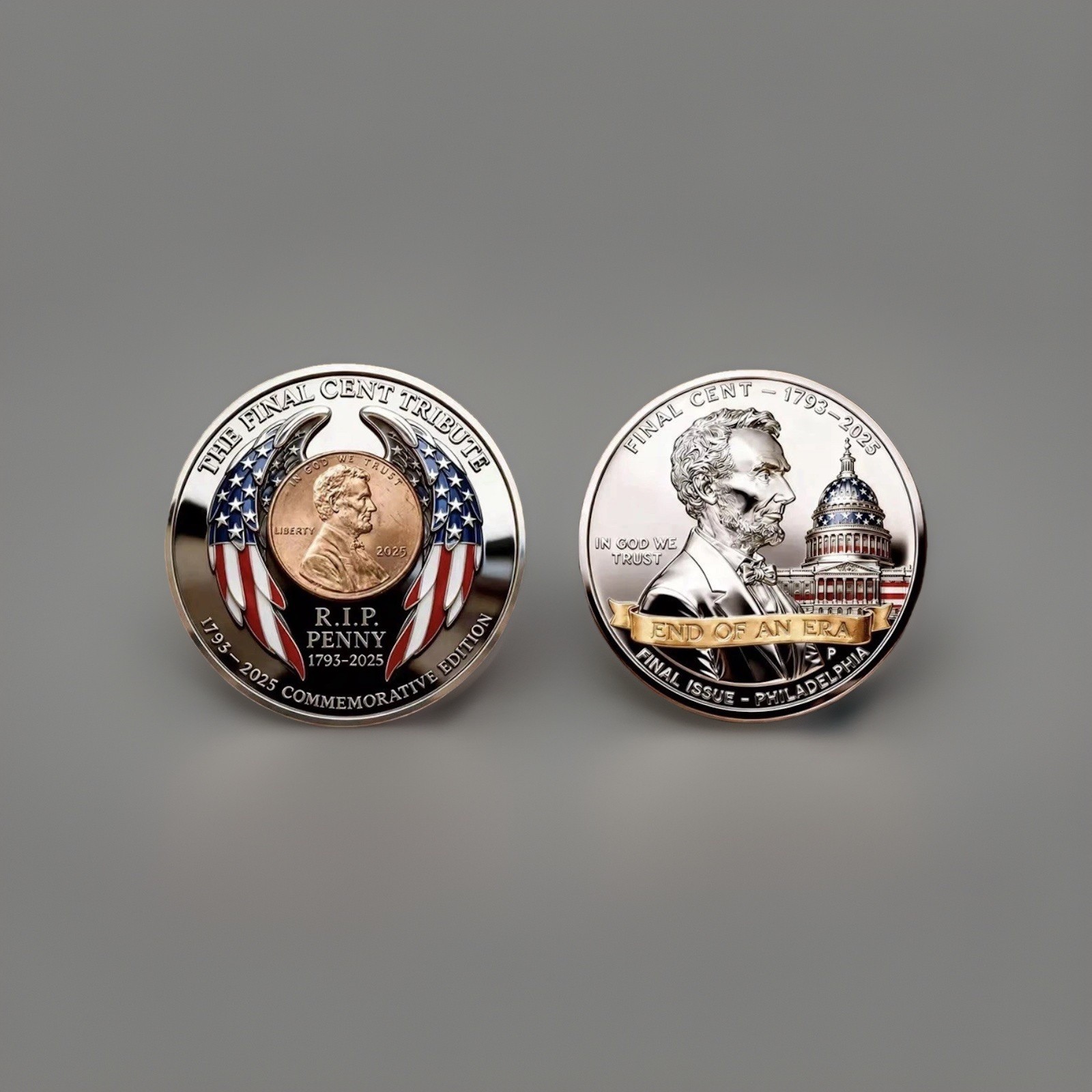 The Final Cent Tribute 1793-2025 USA Penny Commemorative Medallion
