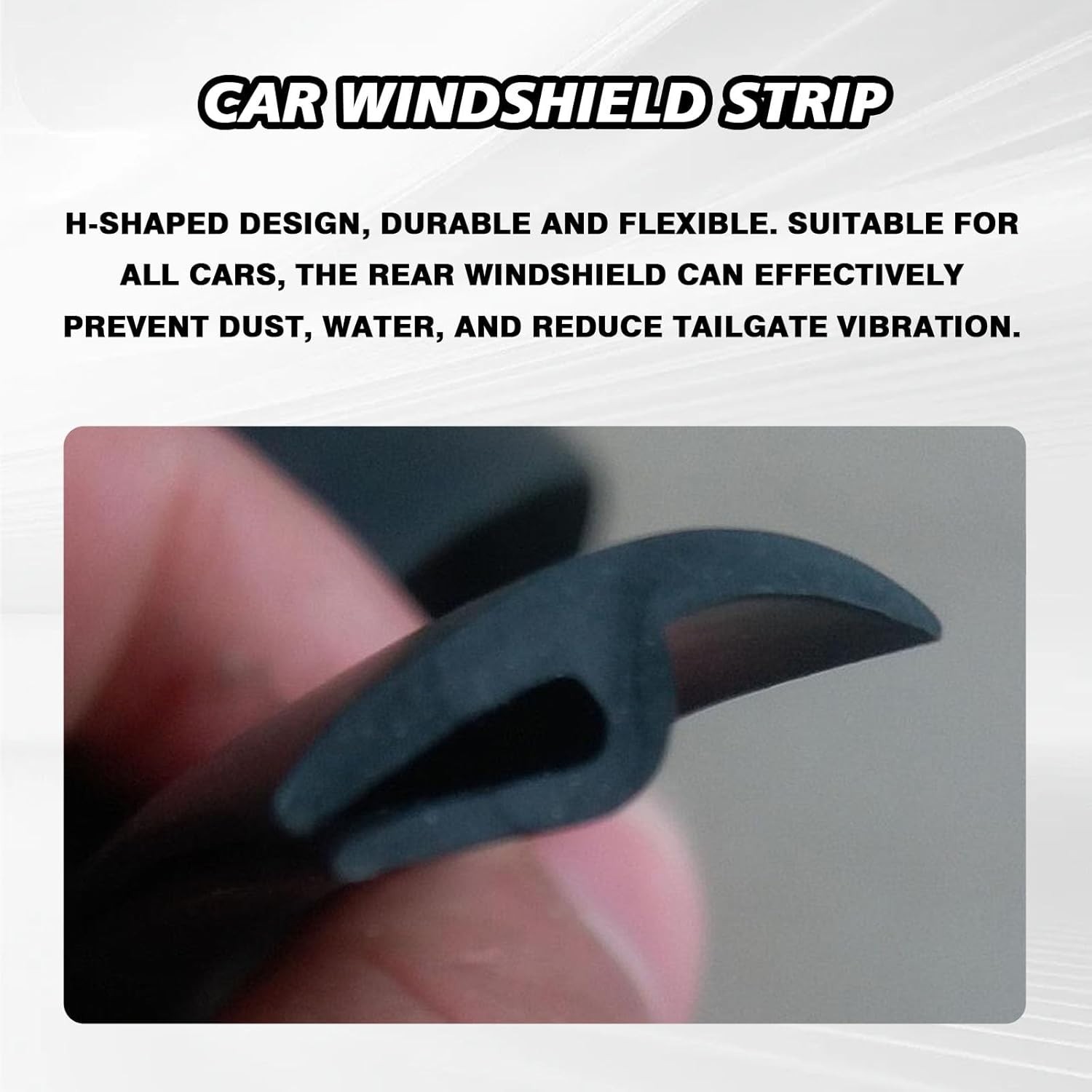 Windshield Cowl Rubber Seal Strip 1.7M/5.6Ft Car Front and Rear Weatherstrip...