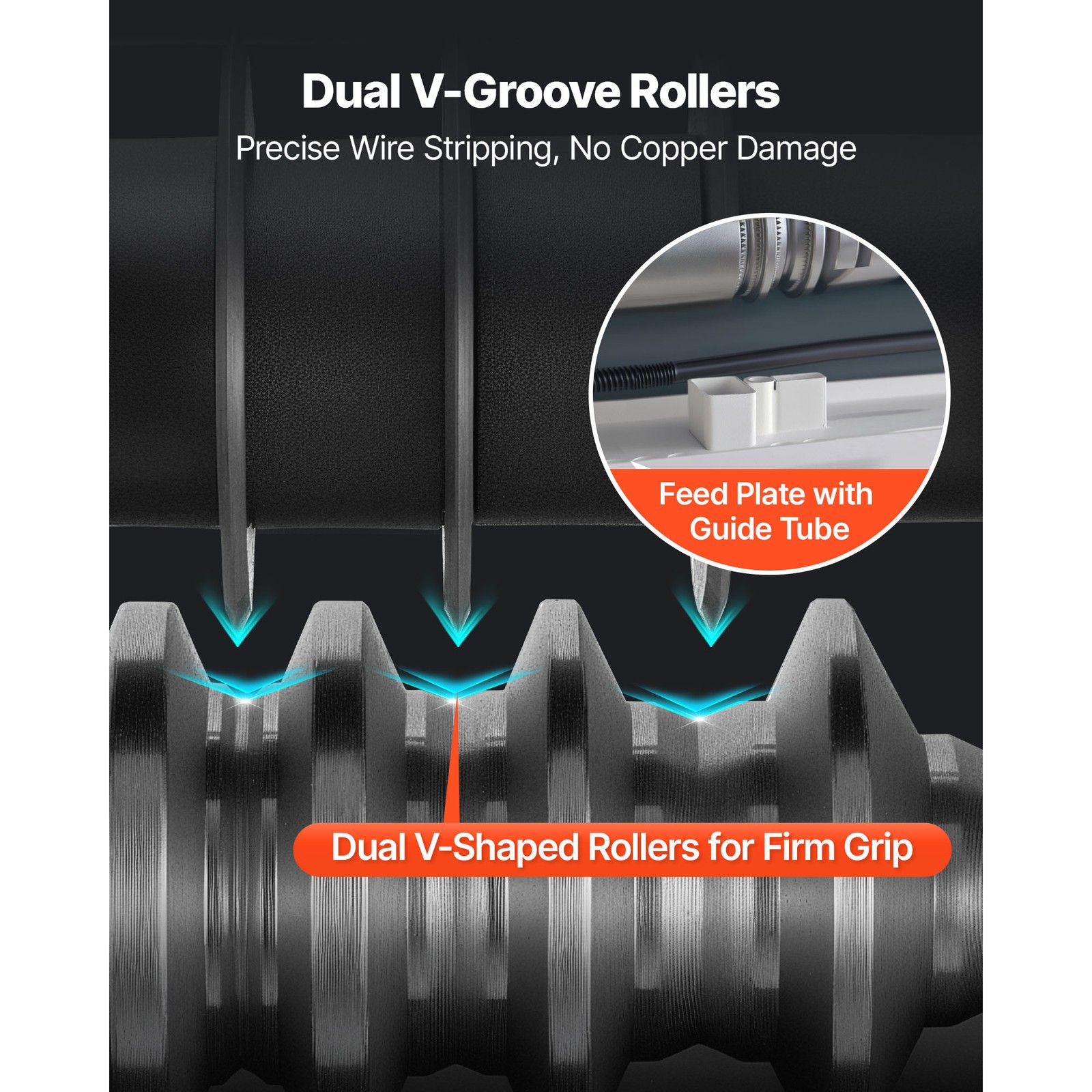 Uimoso Electric Wire Stripping Machine 370W Copper Cable Stripper 0.06''-1.57''