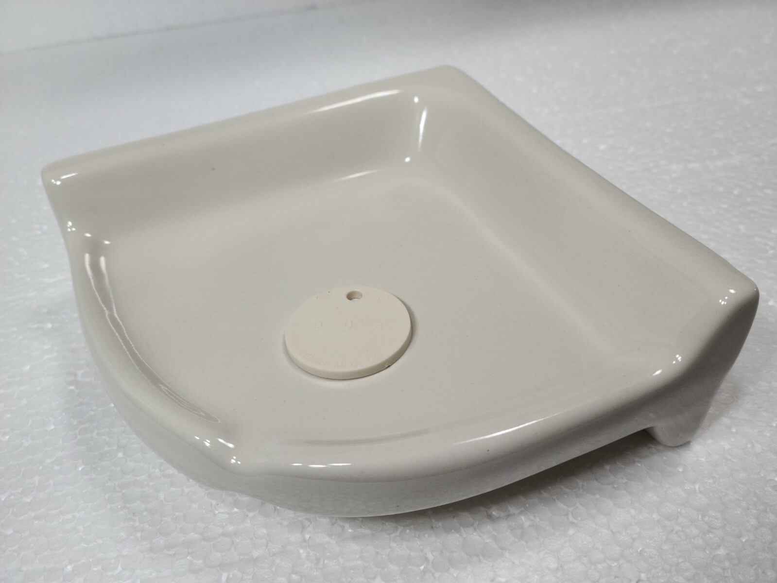 Beige Almond Bone Ceramic Shower Corner Tray Soap Dish Shampoo Holder Color 0135