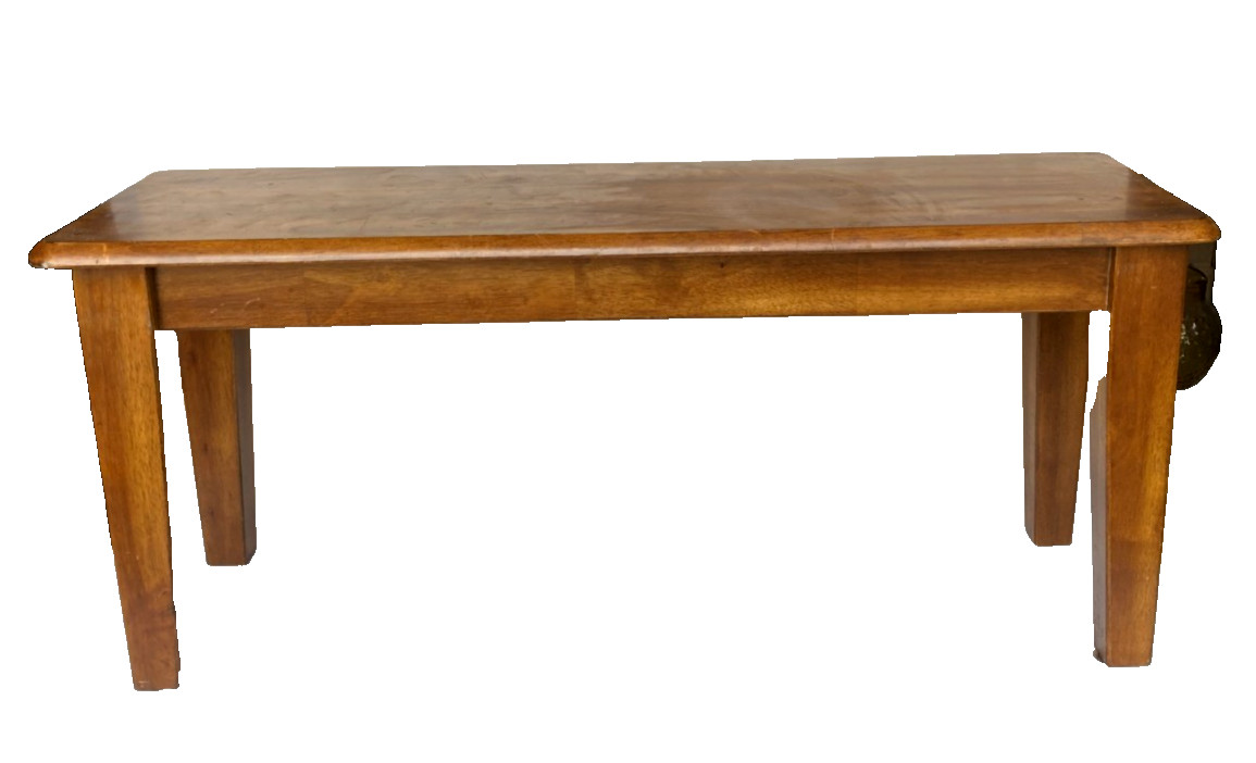 VINTAGE WALNUT SOLID WOOD 41" LONG WINDOW TWO SEATER BENCH - NICE!!