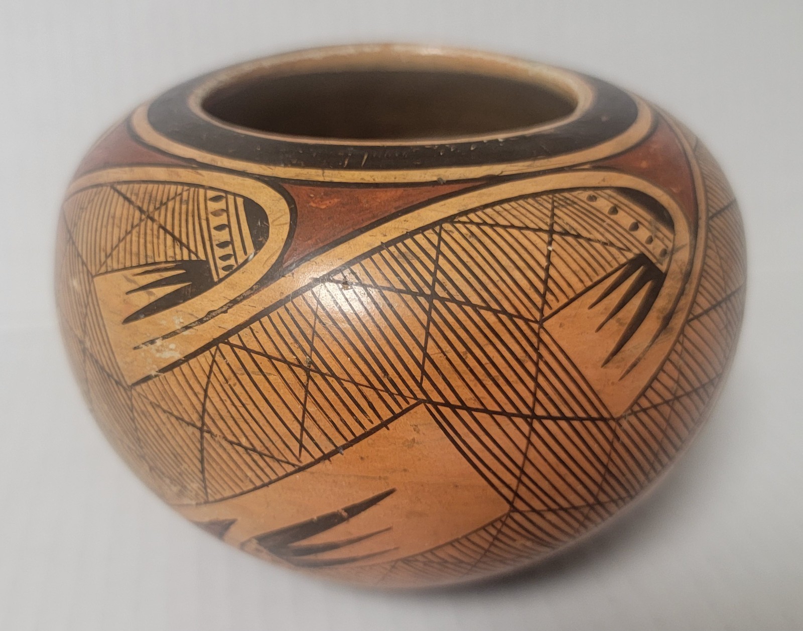 Hopi Pottery Bowl- Early 20th Century- Signed As Nampeyo- With Original Tag