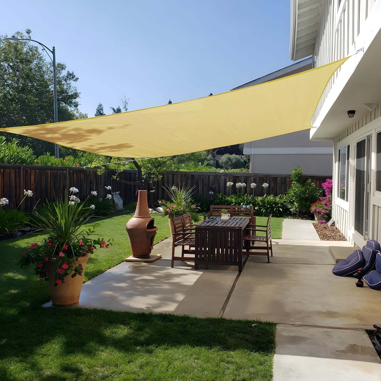 Sun Shade Sail Canopy Rectangle Sand UV Block Sunshade For Backyard Deck Outdoor