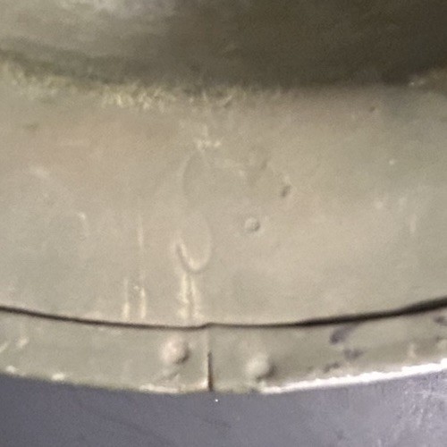 ORIGINAL PAINT Light Duty WWII Schlueter US GI M1 Steel Helmet Front Seam FS SB