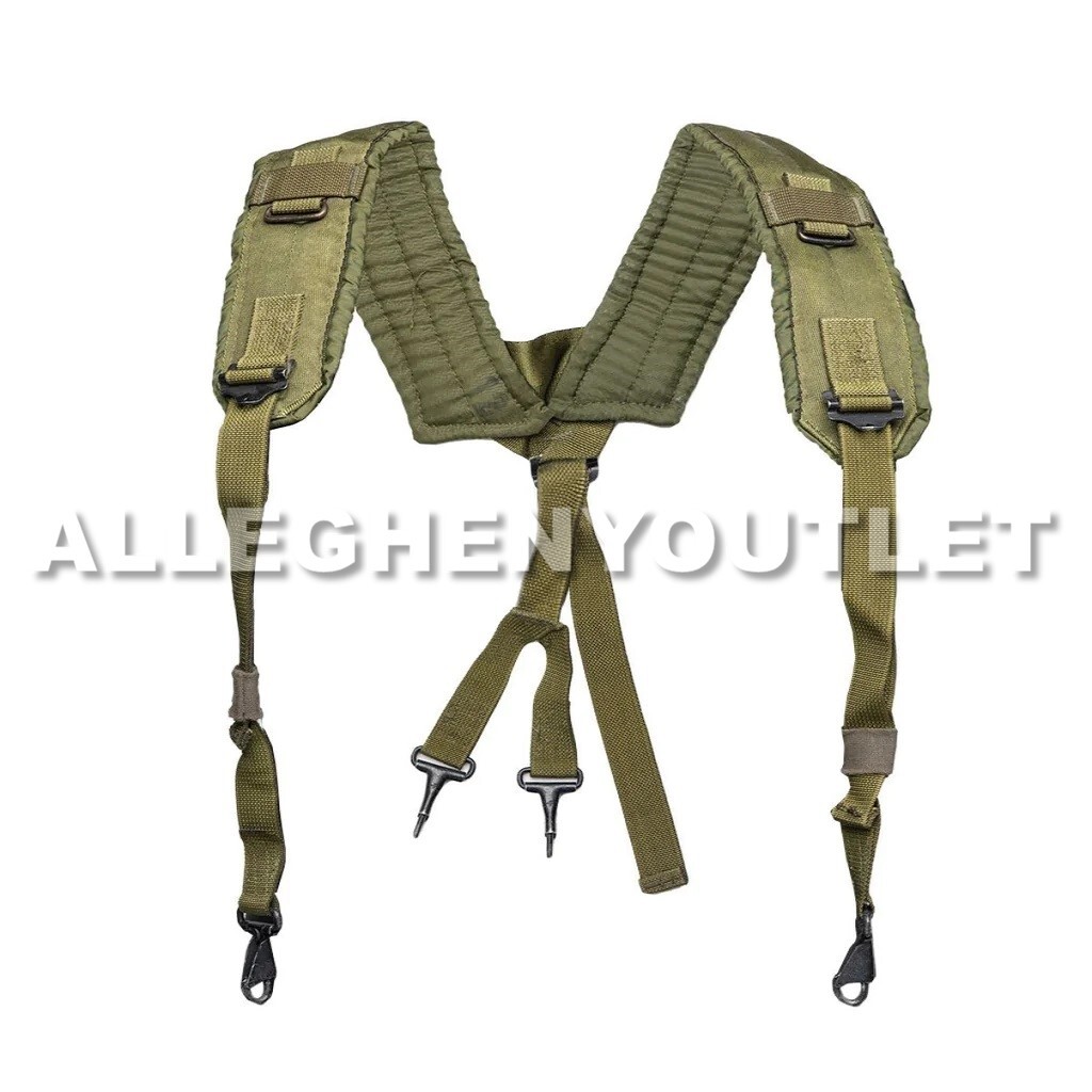 Original U.S Army OD Webbing System LBE Suspenders Pistol Belt LC-2 Military Med