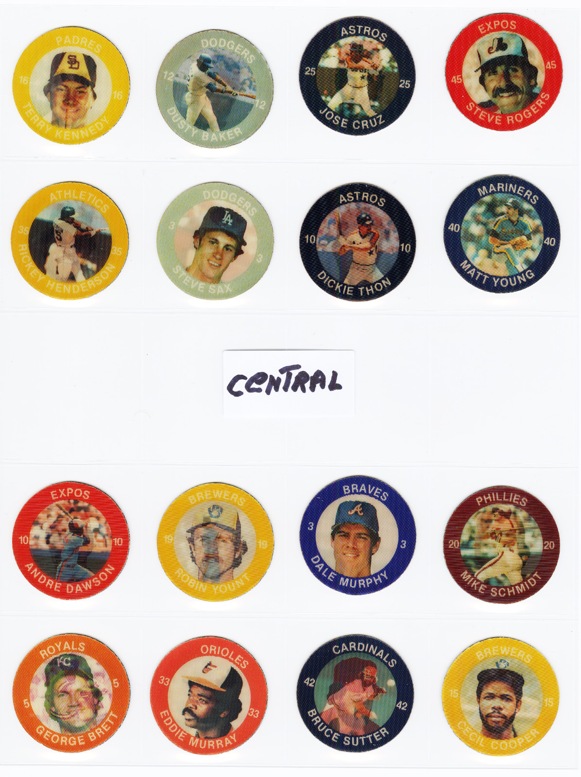 1984 7-11 Action Coins NM/MT Complete Set of 72 West (24) Central (24) East (24)