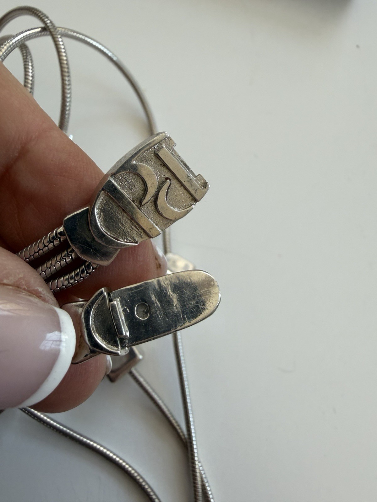 Signed Pedro Duran Spain SOLID REAL Sterling Silver 925 Necklace Geometric