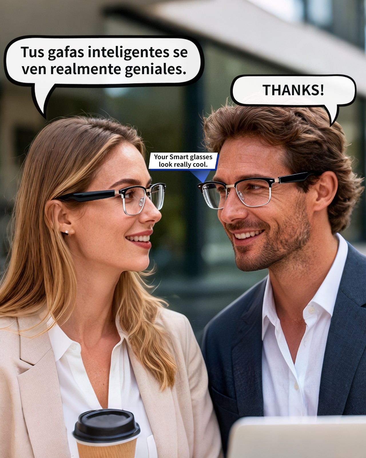 Smart Glasses AI Bluetooth Call Glasses Audio Translation for Men and Women Work