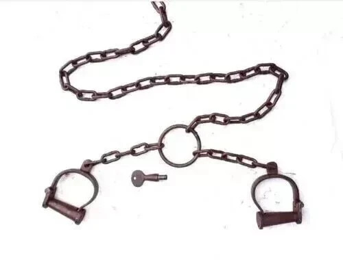 2 Key Shackles Antique Handcrafted Rare For Neck Leg & Hand Iron Shackles