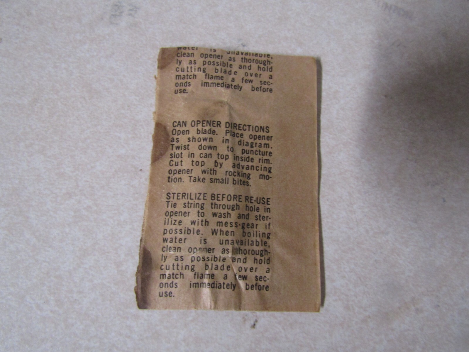 ORIGINAL VINTAGE MILITARY P38 P-38 CAN OPENER SHELBY OHIO IN ORIGINAL PACKAGE